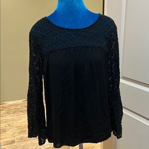 LOFT Black Lace Blouse